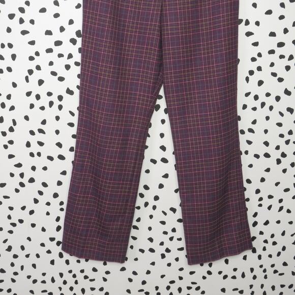 Pendleton Purple Tartan Plaid Wool Straight Leg Trouser Pants - Picture 3 of 8